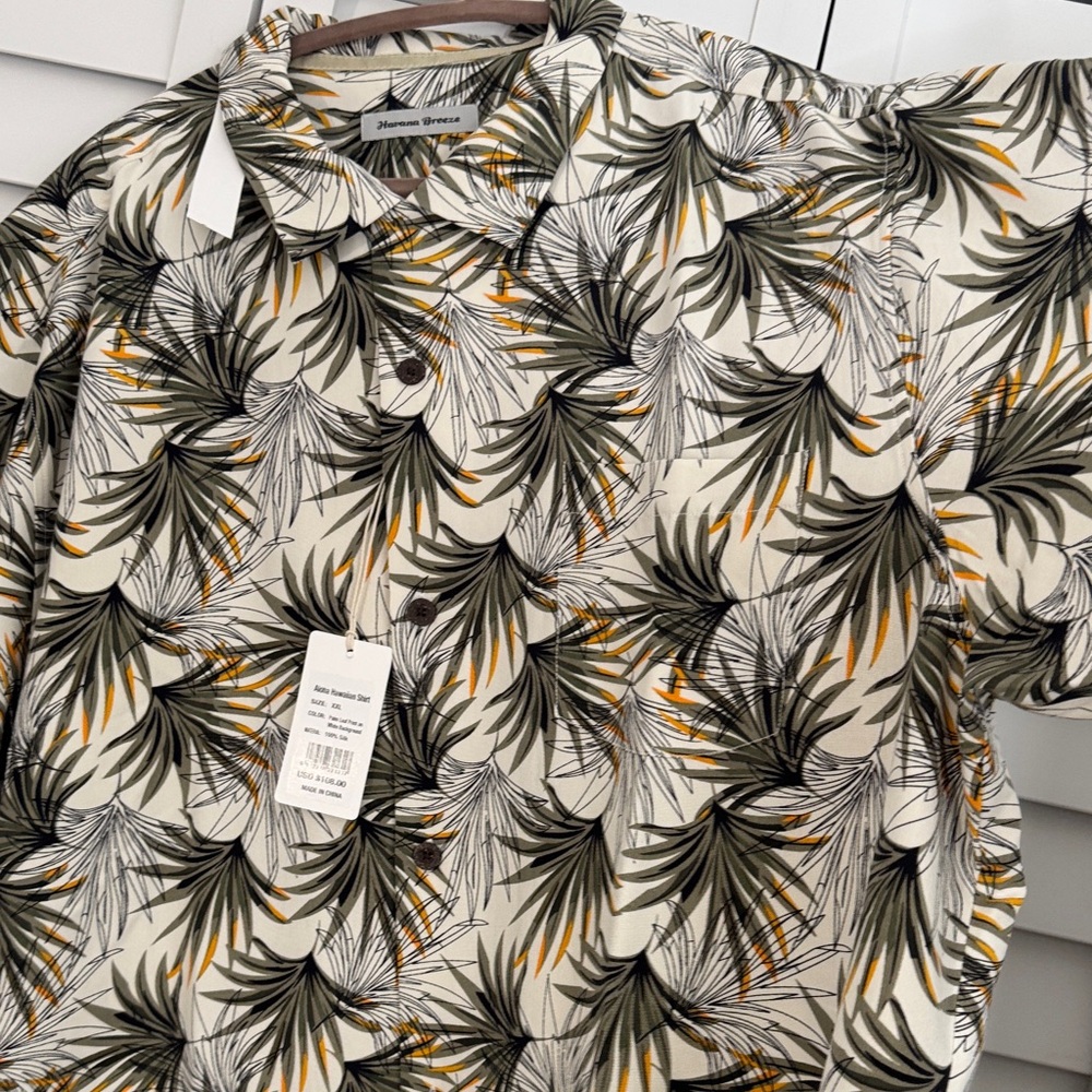 Tropical Leaf Print Casual Shirt for Men